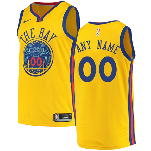 Men's Nike Warriors Personalized Swingman Gold NBA City Edition Jersey ...