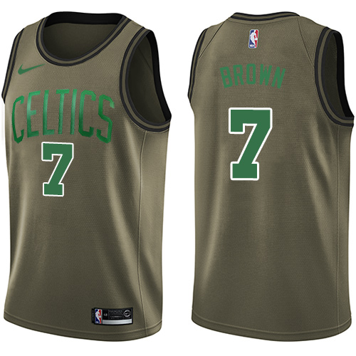 Nike Celtics 7 Jaylen Brown Green Salute to Service NBA Swingman