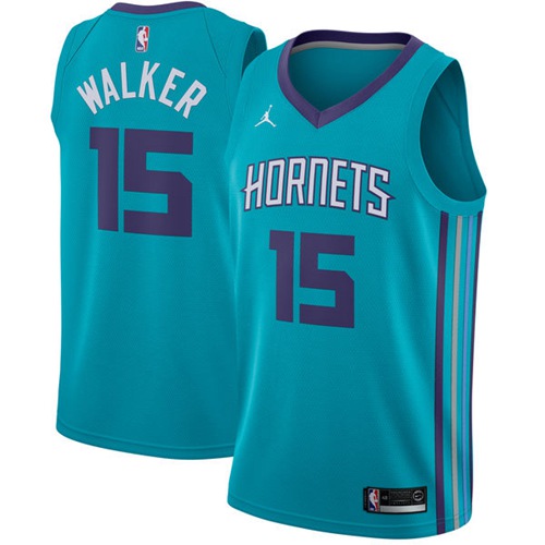 Nike Hornets #15 Kemba Walker Teal NBA Jordan Swingman Icon Edition ...