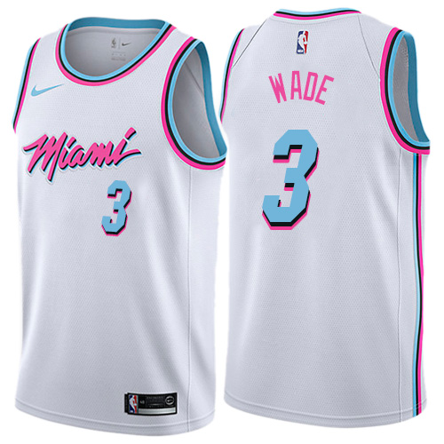 Nike Heat #3 Dwyane Wade White NBA Swingman City Edition Jersey ...