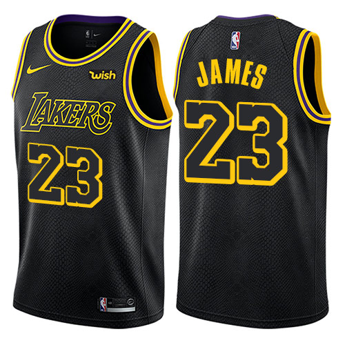 Nike Lakers #23 LeBron James Black NBA 