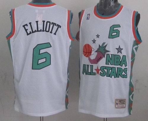 Big & Tall Men's Sean Elliott San Antonio Spurs Mitchell and Ness Authentic  White 1996 All Star Throwback Jersey